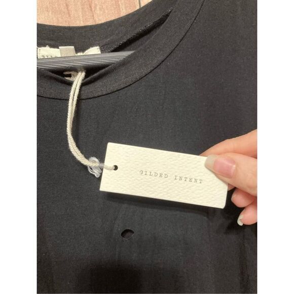 Gilded Intent XS NWT The Buckle black distressed dress high low - Picture 3 of 9